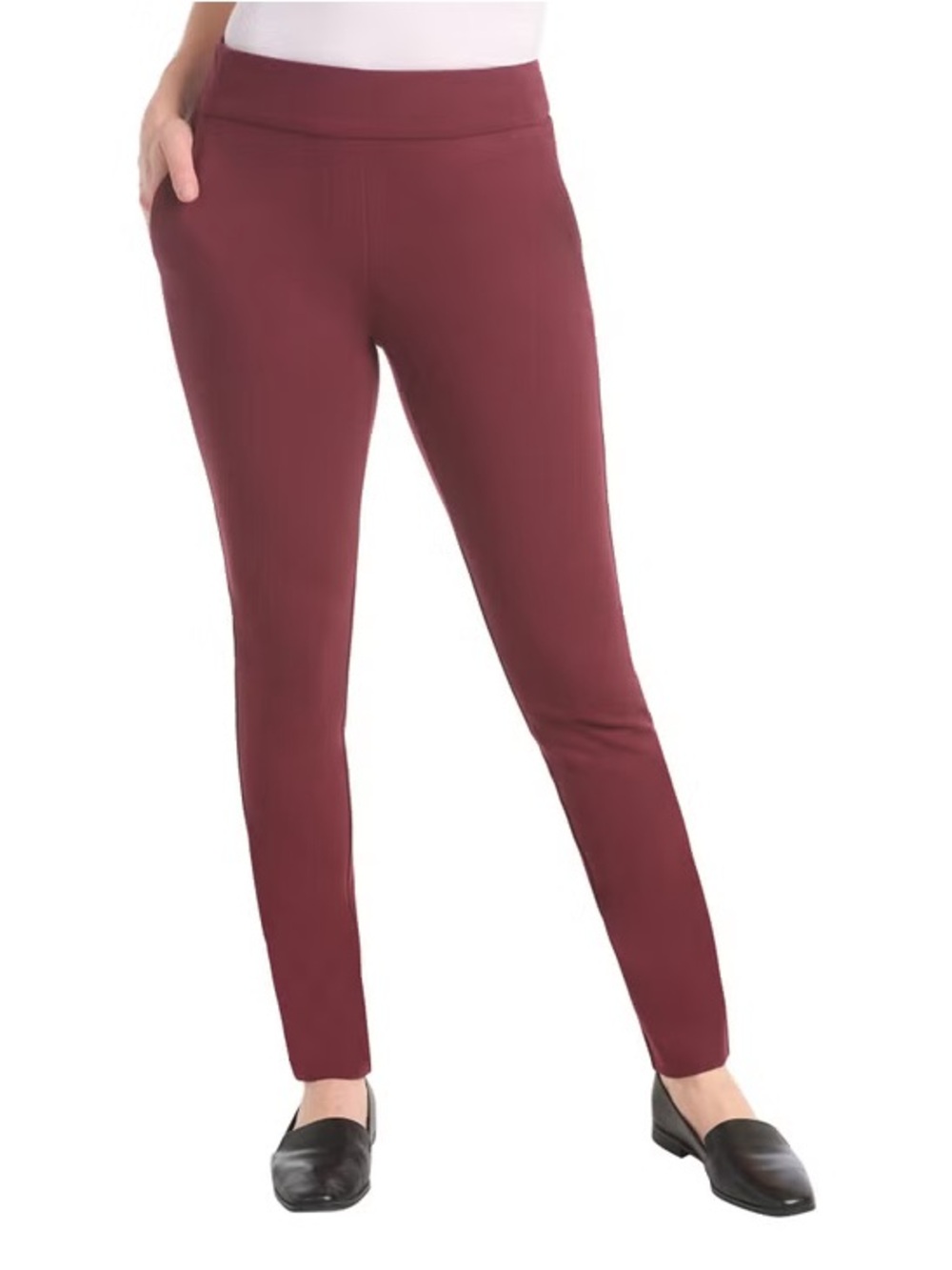 NWT Dalia Slim Ponte Pull-On Pants - RUBY
